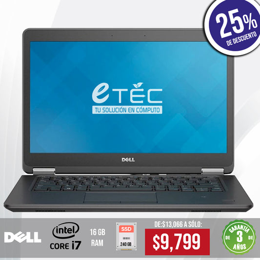 Laptop Dell, Core i7, 16 gb, 256 gb ssd