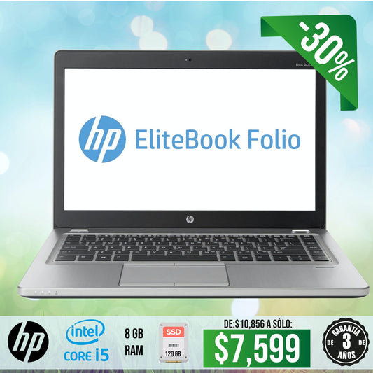 Laptop Hp Folio Core i5, 8 gb, 120 gb SSD, 14"